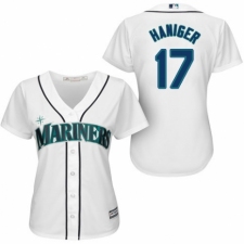 Women's Majestic Seattle Mariners #17 Mitch Haniger Replica White Home Cool Base MLB Jersey