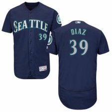 Men's Majestic Seattle Mariners #39 Edwin Diaz Navy Blue Alternate Flex Base Authentic Collection MLB Jersey