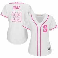 Women's Majestic Seattle Mariners #39 Edwin Diaz Authentic White Fashion Cool Base MLB Jersey