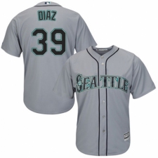 Youth Majestic Seattle Mariners #39 Edwin Diaz Authentic Grey Road Cool Base MLB Jersey