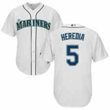 Men's Majestic Seattle Mariners #5 Guillermo Heredia Replica White Home Cool Base MLB Jersey