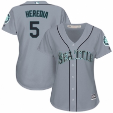 Women's Majestic Seattle Mariners #5 Guillermo Heredia Replica Grey Road Cool Base MLB Jersey