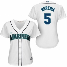 Women's Majestic Seattle Mariners #5 Guillermo Heredia Replica White Home Cool Base MLB Jersey