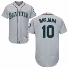 Men's Majestic Seattle Mariners #10 Mike Marjama Grey Road Flex Base Authentic Collection MLB Jersey