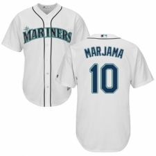 Men's Majestic Seattle Mariners #10 Mike Marjama Replica White Home Cool Base MLB Jersey