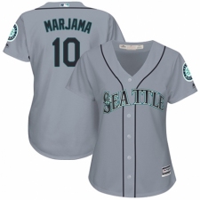 Women's Majestic Seattle Mariners #10 Mike Marjama Authentic Grey Road Cool Base MLB Jersey