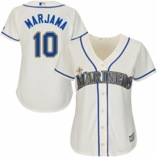 Women's Majestic Seattle Mariners #10 Mike Marjama Replica Cream Alternate Cool Base MLB Jersey
