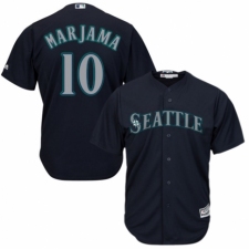Youth Majestic Seattle Mariners #10 Mike Marjama Authentic Navy Blue Alternate 2 Cool Base MLB Jersey