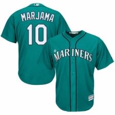 Youth Majestic Seattle Mariners #10 Mike Marjama Authentic Teal Green Alternate Cool Base MLB Jersey