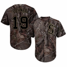 Youth Majestic Seattle Mariners #19 Jay Buhner Authentic Camo Realtree Collection Flex Base MLB Jersey