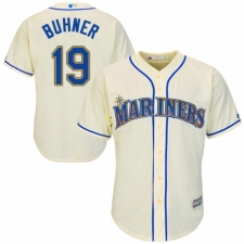 Youth Majestic Seattle Mariners #19 Jay Buhner Replica Cream Alternate Cool Base MLB Jersey
