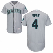 Men's Majestic Seattle Mariners #4 Denard Span Grey Road Flex Base Authentic Collection MLB Jersey