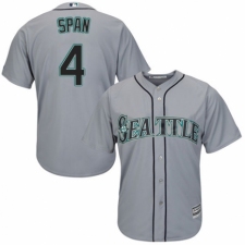 Youth Majestic Seattle Mariners #4 Denard Span Authentic Grey Road Cool Base MLB Jersey