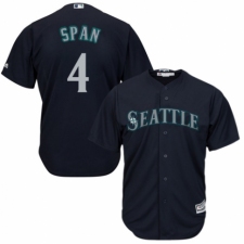 Youth Majestic Seattle Mariners #4 Denard Span Authentic Navy Blue Alternate 2 Cool Base MLB Jersey