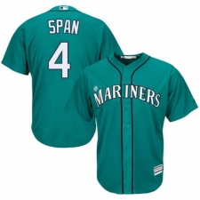 Youth Majestic Seattle Mariners #4 Denard Span Authentic Teal Green Alternate Cool Base MLB Jersey