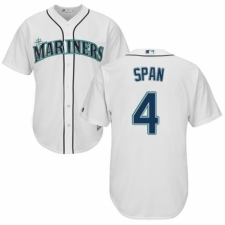 Youth Majestic Seattle Mariners #4 Denard Span Replica White Home Cool Base MLB Jersey