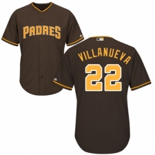 Men's Majestic San Diego Padres #22 Christian Villanueva Replica Brown Alternate Cool Base MLB Jersey