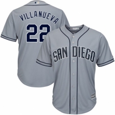 Men's Majestic San Diego Padres #22 Christian Villanueva Replica Grey Road Cool Base MLB Jersey