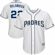 Youth Majestic San Diego Padres #22 Christian Villanueva Authentic White Home Cool Base MLB Jersey