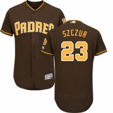 Men's Majestic San Diego Padres #23 Matt Szczur Brown Alternate Flex Base Authentic Collection MLB Jersey