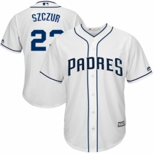 Men's Majestic San Diego Padres #23 Matt Szczur Replica White Home Cool Base MLB Jersey