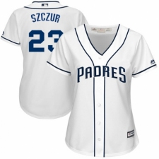 Women's Majestic San Diego Padres #23 Matt Szczur Replica White Home Cool Base MLB Jersey