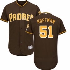 Men's Majestic San Diego Padres #51 Trevor Hoffman Brown Alternate Flex Base Authentic Collection MLB Jersey