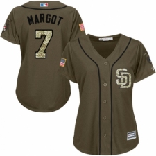 Women's Majestic San Diego Padres #7 Manuel Margot Authentic Green Salute to Service Cool Base MLB Jersey