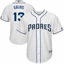 Men's Majestic San Diego Padres #13 Freddy Galvis Replica White Home Cool Base MLB Jersey