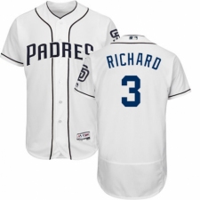 Men's Majestic San Diego Padres #3 Clayton Richard White Home Flex Base Authentic Collection MLB Jersey