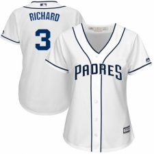 Women's Majestic San Diego Padres #3 Clayton Richard Authentic White Home Cool Base MLB Jersey
