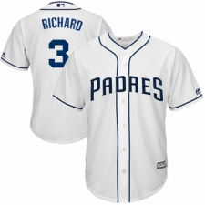 Youth Majestic San Diego Padres #3 Clayton Richard Authentic White Home Cool Base MLB Jersey