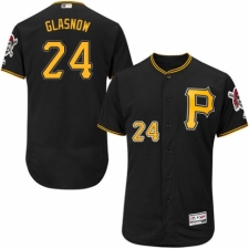 Men's Majestic Pittsburgh Pirates #24 Tyler Glasnow Black Alternate Flex Base Authentic Collection MLB Jersey