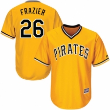 Men's Majestic Pittsburgh Pirates #26 Adam Frazier Replica Gold Alternate Cool Base MLB Jersey