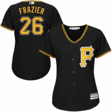 Women's Majestic Pittsburgh Pirates #26 Adam Frazier Authentic Black Alternate Cool Base MLB Jersey