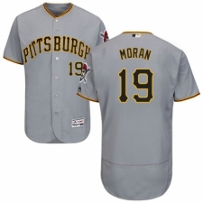 Men's Majestic Pittsburgh Pirates #19 Colin Moran Grey Road Flex Base Authentic Collection MLB Jersey