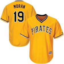 Men's Majestic Pittsburgh Pirates #19 Colin Moran Replica Gold Alternate Cool Base MLB Jersey
