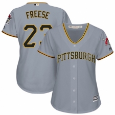 Women's Majestic Pittsburgh Pirates #23 David Freese Authentic Grey Road Cool Base MLB Jersey