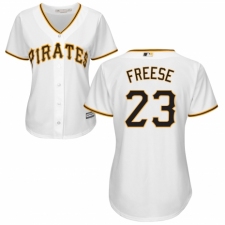 Women's Majestic Pittsburgh Pirates #23 David Freese Replica White Home Cool Base MLB Jersey