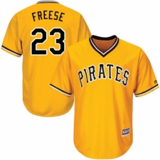 Youth Majestic Pittsburgh Pirates #23 David Freese Authentic Gold Alternate Cool Base MLB Jersey