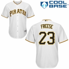 Youth Majestic Pittsburgh Pirates #23 David Freese Replica White Home Cool Base MLB Jersey