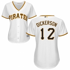 Women's Majestic Pittsburgh Pirates #12 Corey Dickerson Replica White Home Cool Base MLB Jersey