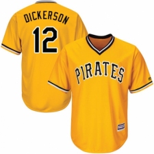 Youth Majestic Pittsburgh Pirates #12 Corey Dickerson Replica Gold Alternate Cool Base MLB Jersey