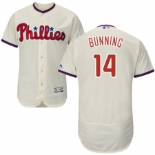 Men's Majestic Philadelphia Phillies #14 Jim Bunning Cream Alternate Flex Base Authentic Collection MLB Jersey