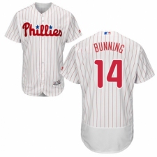 Men's Majestic Philadelphia Phillies #14 Jim Bunning White Home Flex Base Authentic Collection MLB Jersey