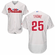 Men's Majestic Philadelphia Phillies #25 Jim Thome White Home Flex Base Authentic Collection MLB Jersey