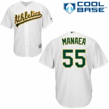 Youth Majestic Oakland Athletics #55 Sean Manaea Replica White Home Cool Base MLB Jersey