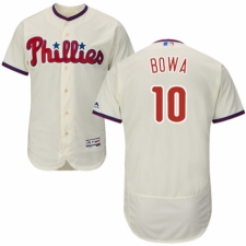 Men's Majestic Philadelphia Phillies #10 Larry Bowa Cream Alternate Flex Base Authentic Collection MLB Jersey