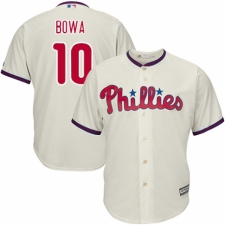 Youth Majestic Philadelphia Phillies #10 Larry Bowa Authentic Cream Alternate Cool Base MLB Jersey