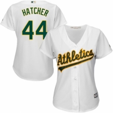 Women's Majestic Oakland Athletics #44 Chris Hatcher Replica White Home Cool Base MLB Jersey